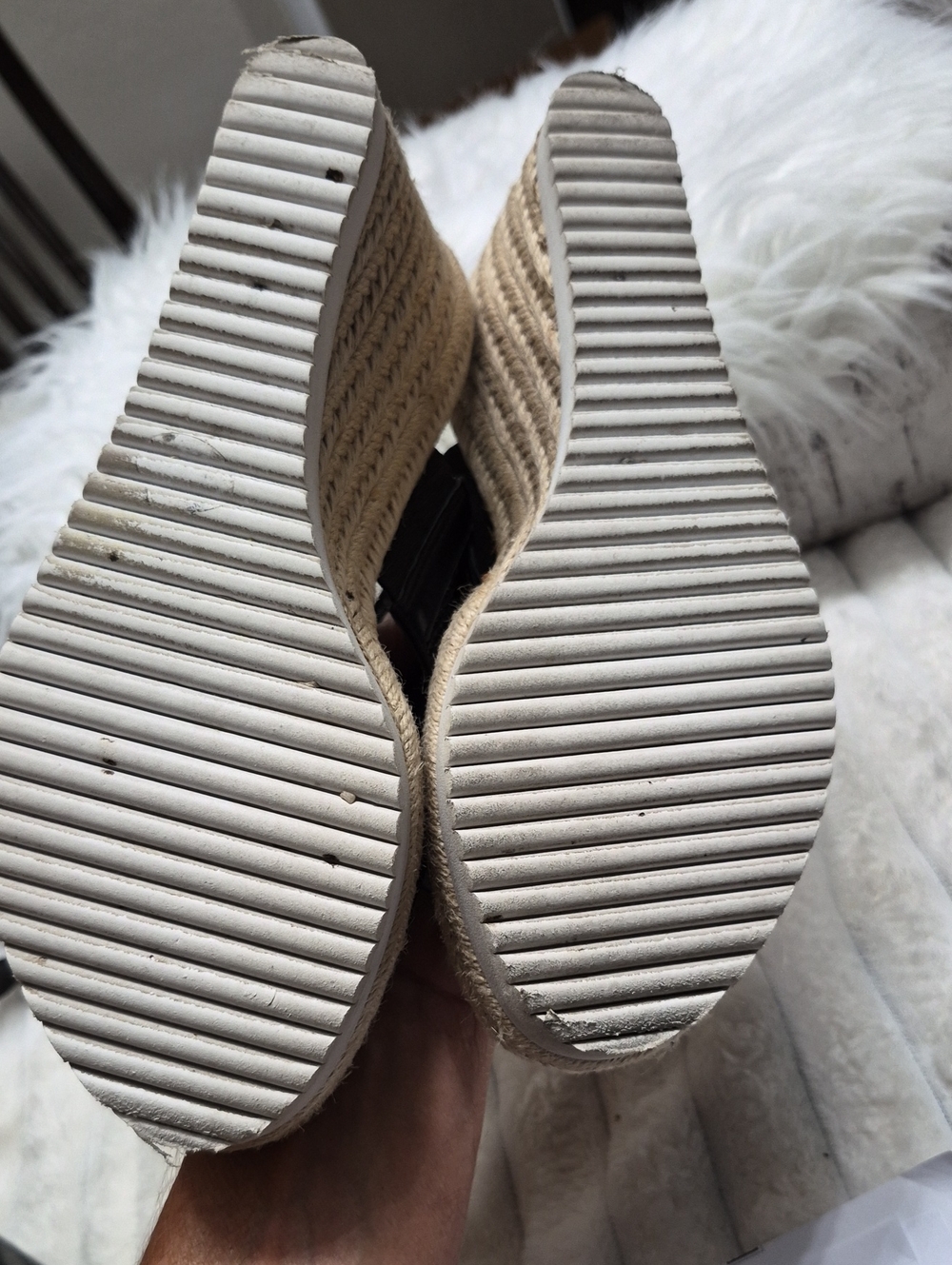Stuart Weitzman Mykonos Two-Strap Wedge Espadrille Sandals Women's Sz 6.5 $395 - Picture 6 of 10